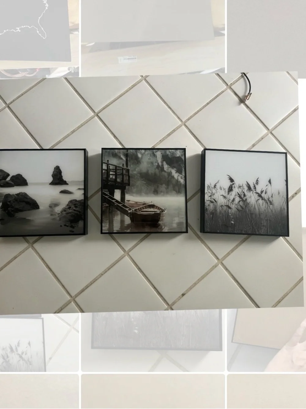 3 piece black and white landscape wall art set